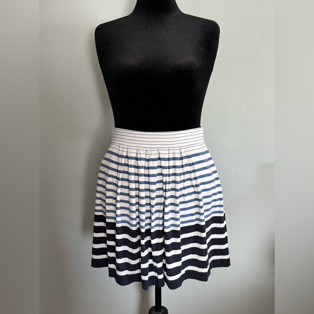 LOFT Striped Navy, Blue & White Women's Skirt - Size M